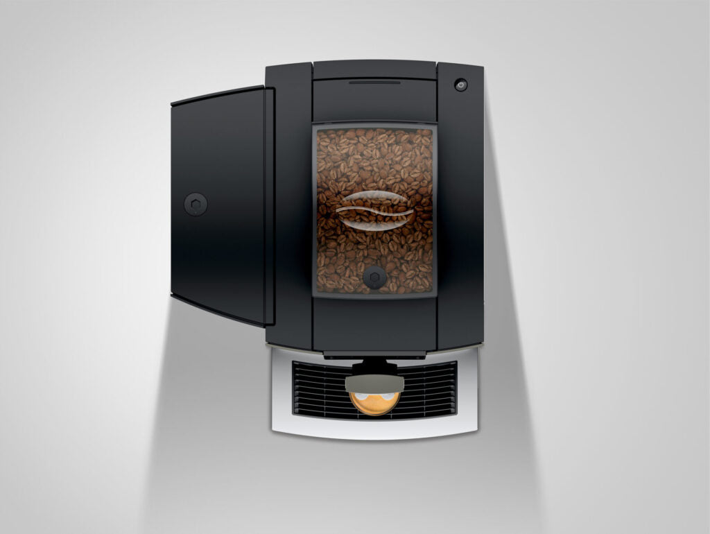 JURA X4 koffiemachine - Beste volautomatische koffiemachine met diverse koffiespecialiteiten, perfect voor professioneel gebruik in kantoren en zelfbedieningsomgevingen.